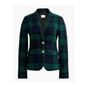 J. Crew Factory Black Watch Plaid Wool-Blend Schoolboy Blazer Tartan Size 0